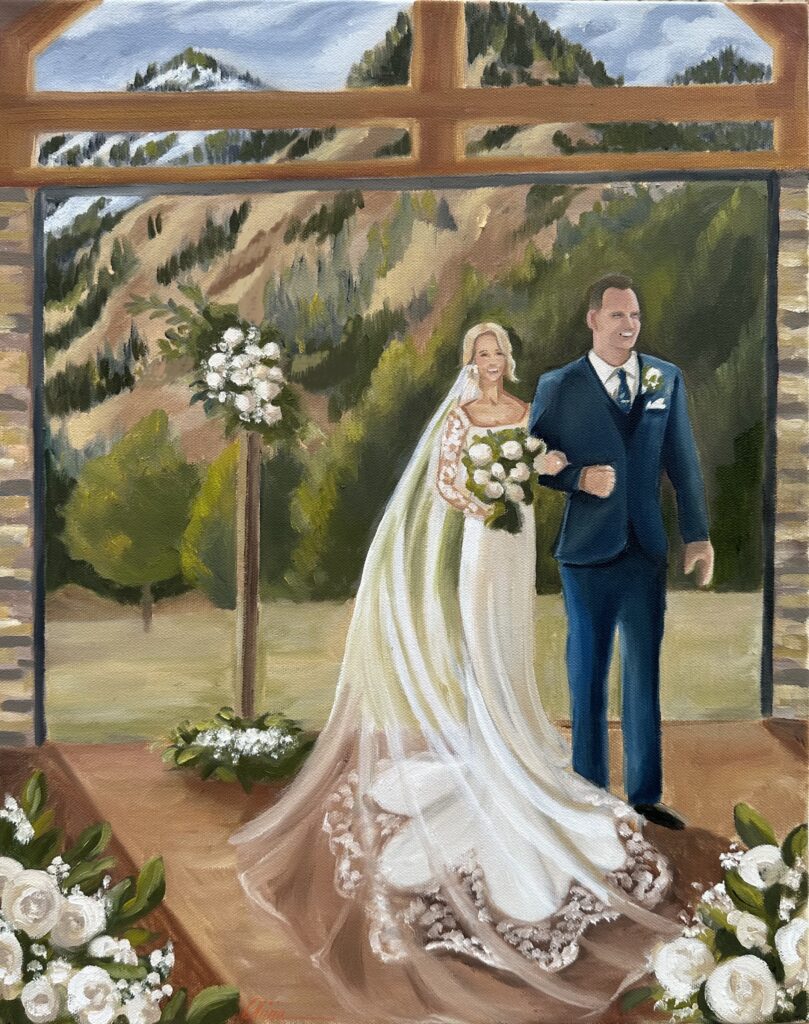 A live wedding painting created in Buena Vista, Colorado. 