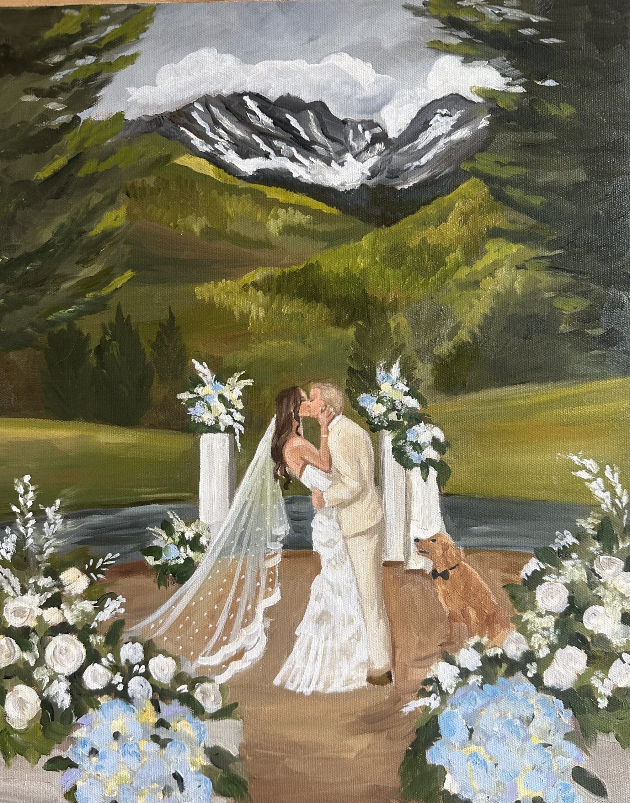 Live Wedding Painting on Vail Golf Course Colorado